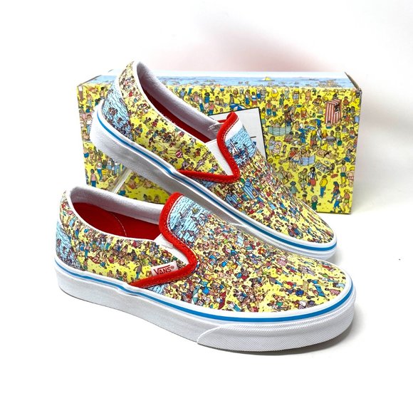 VANS Sneakers Men’s Size VN0A33TB3WO Classic Slip On Where's Waldo? Multi Canvas - Picture 9 of 12